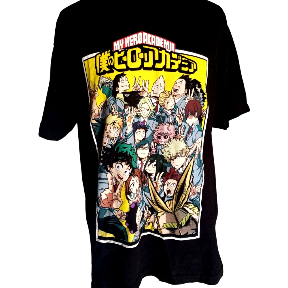 My Hero Academia Funimation anime black, short sleeve tee shirt, L